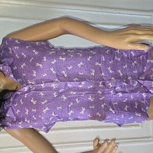 Uniti Casual Purple Blouse with White Pattern